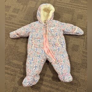 Oshkosh bgosh floral snow suit with sherpa lining zip up